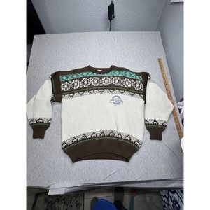 Vintage Maser Sweater Nordic Pattern‎ XL US44 Wool Blend Crewneck Ski